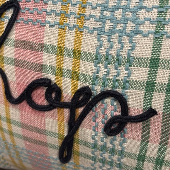 Hop On In Rectangle cotton embroidered pillow,zipper,down alternative,fringe - Picture 2 of 9